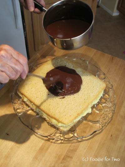 Boston Cream Pie_Top & Icing_Foodie for Two